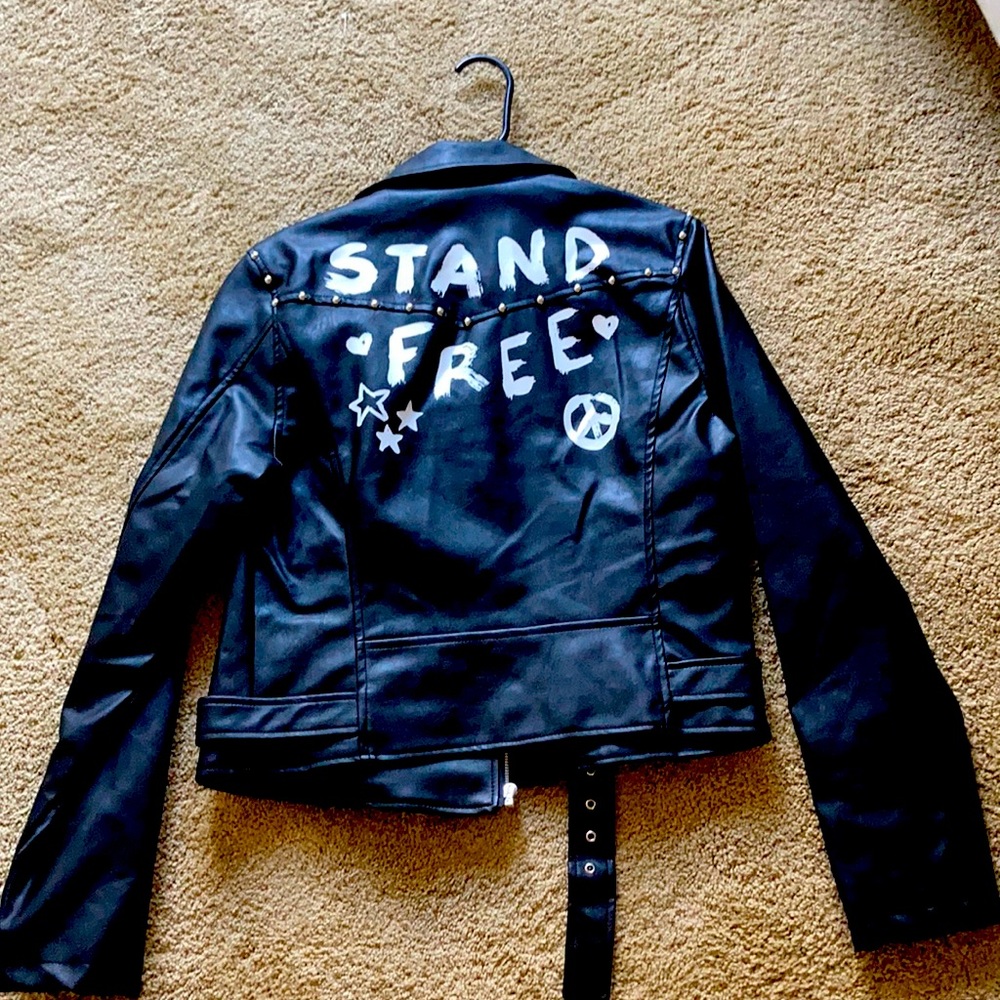 Girls vintage leather jacket